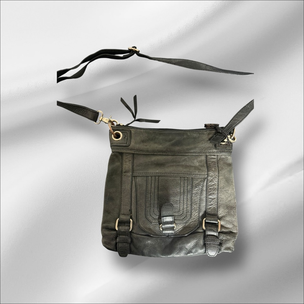 The Sak Gray Leather Crossbody Bag